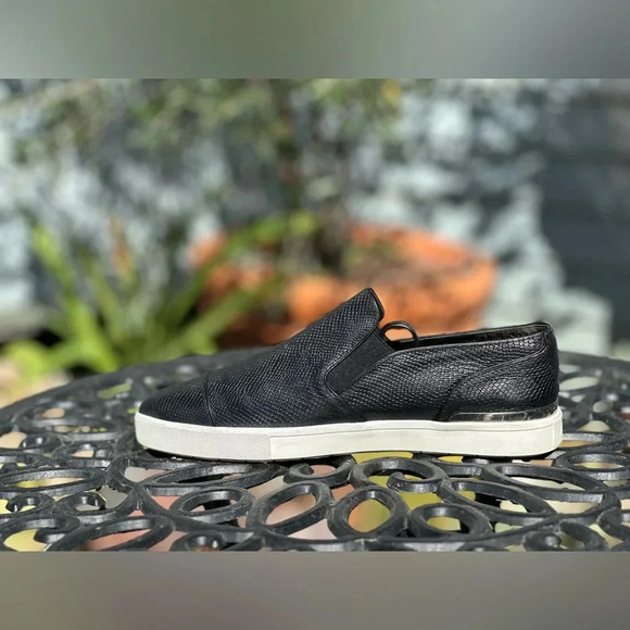 Vince — Snake Skin Embossed Leather Pointed Toe Slip-Ons - Picture 4 of 6